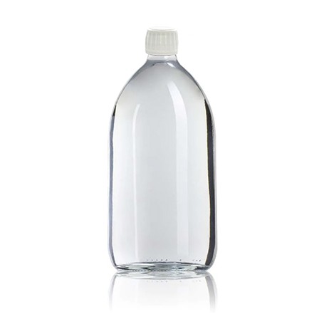Botella de vidrio 1000 ml para farmacia y laboratorio