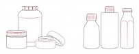 Botellas de vidrio en colores y transparentes